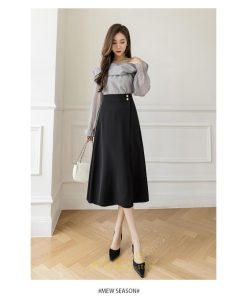 スカート | ボトムス ロング丈 ミモレ丈 Aライン 楽 大人 きれいめ 20代 30代 40代 通勤 上品 ビジネス オフィス 高見え 冬 2022新作 着痩せ 脚長効果 秋