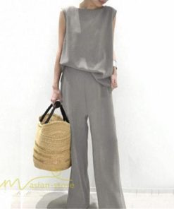 セットアップ | ワイドパンツ タンクトップ レディース 落ち感 大人 ルームウェア 30代40代 お出かけ 2点セット 夏物 可愛い 上下セット カジュアル 秋服