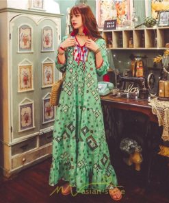 マキシ | ワンピース 個性的 ロングワンピース マキシワンピース エスニック 幾何学柄 リゾート ワンピ カジュアル 春夏 20代30代40代50代 ゆったり 大人 体型カバー