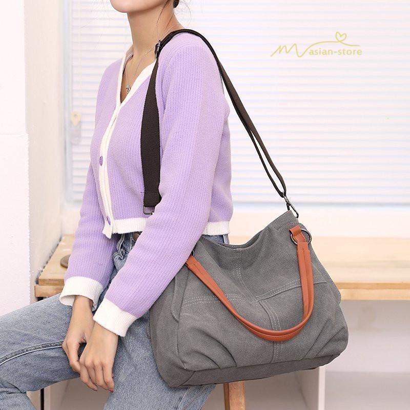 女性用バッグ | トートバッグ レディース ショルダーバック 大きめ ママバッグ 多収納 鞄 肩掛け 多機能バッグ 手提げかばん キャンパス ズック 斜めがけ 帆布 大容量