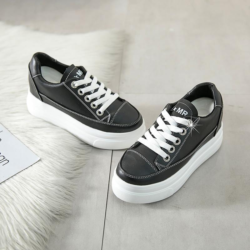 スニーカー | 厚底シューズ レディース 厚底 レースアップ ラウンドトゥ ウォーキングシューズ 靴 白 シューズ 厚底スニーカー ローカット スポーツ 黒