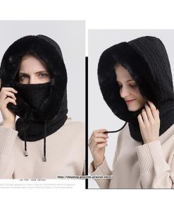 レディース | ニット帽子 冬用マスク かわいい 帽子付き ポア付き ネックウォーマー 秋冬 防風 防寒 スノーボード ウェア  防寒対策 冬 耳カバー 2022新作 あったか
