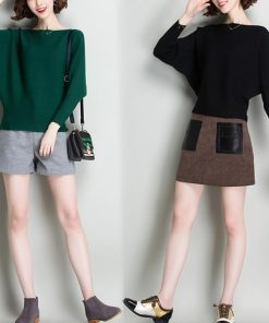 ニット・セーター | ニットトップス ボートネック長袖