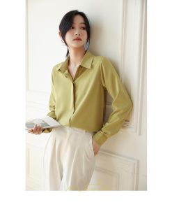 シャツ・ブラウス | ブラウス レディース オフィス 白 ホワイト おしゃれ 長袖 シャツカジュアル 制服 緑 グリーン シフォン 通勤 OL 二次会 上品 お仕事 デート お出かけ 女子会