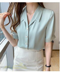 シャツ・ブラウス | シャツ Tシャツ ブラウス レディース 無地 半袖 春 夏 トップス 秋 Vネック フォーマル オフィス 可愛い おしゃれ カジュアル サマー トップス 秋 半袖シャツ