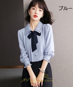 シャツ・ブラウス | シャツ ブラウス シフォンブラウス トップス 長袖 レディース きれいめ オフィス リボン 通勤 通学 オシャレ ナチュラル 可愛い 上品 2022 キレイめ 秋服