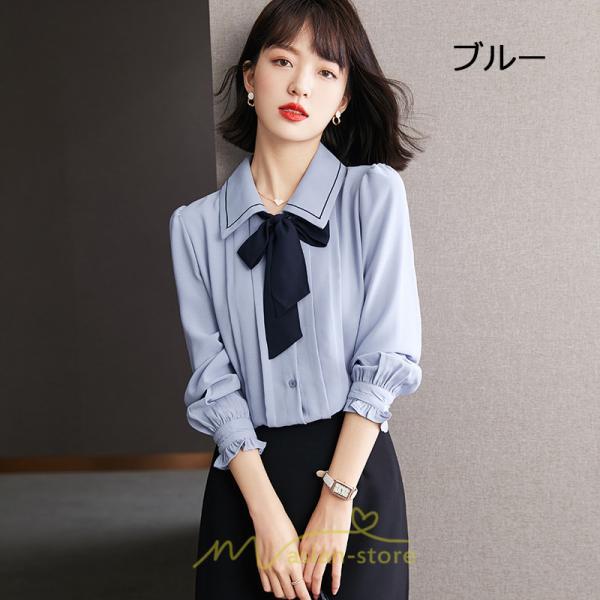 シャツ・ブラウス | シャツ ブラウス シフォンブラウス トップス 長袖 レディース きれいめ オフィス リボン 通勤 通学 オシャレ ナチュラル 可愛い 上品 2022 キレイめ 秋服