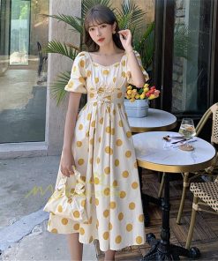 マキシ | ワンピース レディース チュニック 半袖 楽ちん 大きいサイズ 体型カバー ドット柄 カジュアル お出かけ ファッション 着痩せ 20代30代40代 エレガント 夏物