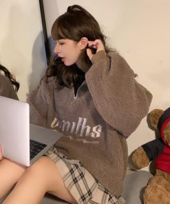 トップス | ボアトレーナー フロントジップ 韓国風