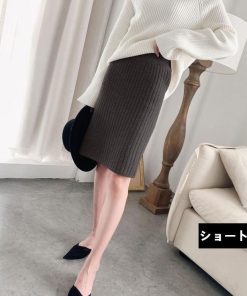スカート | ニットタイトリブニット セクシー スリット レディース オフィス 膝丈 ミモレ丈 ロングストレッチ 柔らか シルエット 秋冬 大人