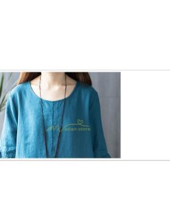 ミディアム | ワンピース レディース 40代 50代 半袖 きれいめ ゆったり ミディ丈 30代 ミディアム丈 綿麻混ワンピース 韓国ファッション 丸首 上品 カジュアル 夏物 お出かけ