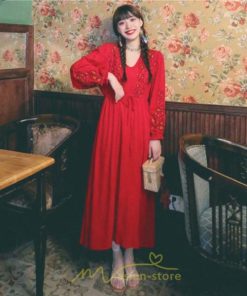 マキシ | ロングワンピース レディース ワンピ 夏 秋 長袖 可愛い 部屋着 リゾート Vネック 綿麻 花柄 高見え 旅行 20代30代40代 エスニック風 細見え レトロ風 お泊り