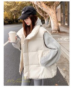 ベスト | ダウンダウン レディース ノースリーブ 秋冬 コーデ 着回し 暖かい スタンドネック 着痩せ 20代 30代 大きいサイズ 黒 韓国風 40代 防寒 白 50代