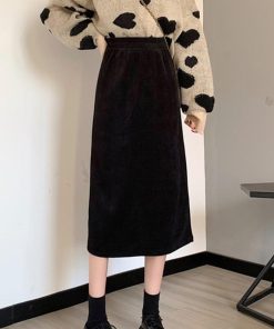 ロングスカート | コーデュロイスカート バックスリット秋冬