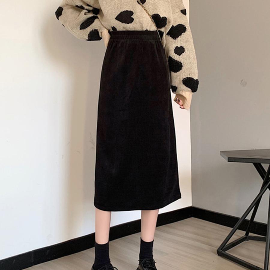 ロングスカート | コーデュロイスカート バックスリット秋冬