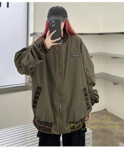 コート・ジャケット | ブルゾン レディース 秋 アウター ジャケット ジャンパー 上着 羽織り Oversize スタジャン メンズ 男女兼用 大きいサイズ 切り替え スタンドカラー