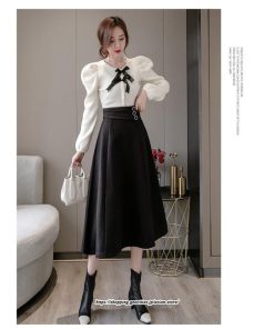 スカート | レディース ロングフレアAラインボトムス ラシャ 秋冬 暖か カジュアル お洒落 大人 可愛い 50代 30代 20代 着痩せ 40代