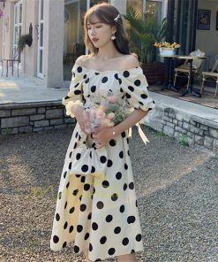 マキシ | ワンピース レディース チュニック 半袖 楽ちん 大きいサイズ 体型カバー ドット柄 カジュアル お出かけ ファッション 着痩せ 20代30代40代 エレガント 夏物