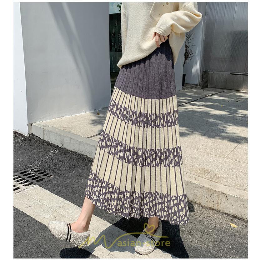スカート | ロングウエストゴム プリーツ ロング丈 黒 グレー カーキ コーヒー レディース きれいめ 秋カジュアル 冬ニット 秋冬 オフィス