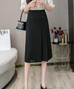 スカート | タイトボタン 膝下 ミディアム丈 ミモレ丈 キレイめ プリーツ通勤通学 ビジネス OL オフィス 春夏秋 2022新作 20代30代40代 着回し 無地人気