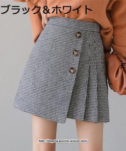 スカート | ミニレディース Aライン ハイウエスト キュロットショート丈 グレンチェック お出かけ 通勤 オシャレ 韓国風 着回し 新作 2022秋冬