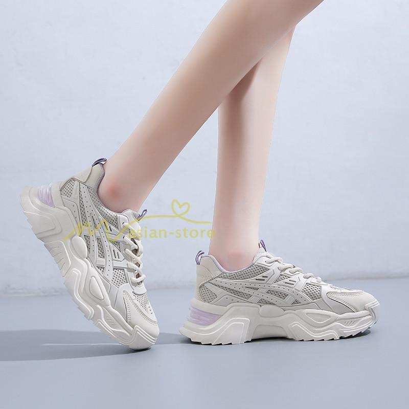 スニーカー | レディース 白 ダッドレディース 厚底 身長アップ ランニングシューズ 通気 厚底シューズ 厚底ダッドスニーカー 軽量 美脚 歩きやすい