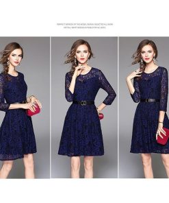 レースワンピース | ひざ丈ワンピ フレアワンピース レディース 大きいサイズ 膝丈ワンピース 7分袖 パーティー 二次会 上品 女性の自然なしなやかさと美しさ 通勤