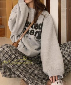 パーカー | トップス トレナー 裏起毛 長袖 秋冬 コーデ カジュアル 長袖トレーナー プリント 40代 50代 フリーサイズ レトロ風 グレー クルーネック 20代 30代 おしゃれ