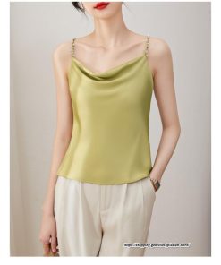 キャミソール タンクトップ | キャミソール サテン インナー レディース 重ね着 キャミ サテン生地 下着 肌着 ノースリーブ 光沢感のあるキャミソール 春 夏 秋 滑らかな手触り トップス