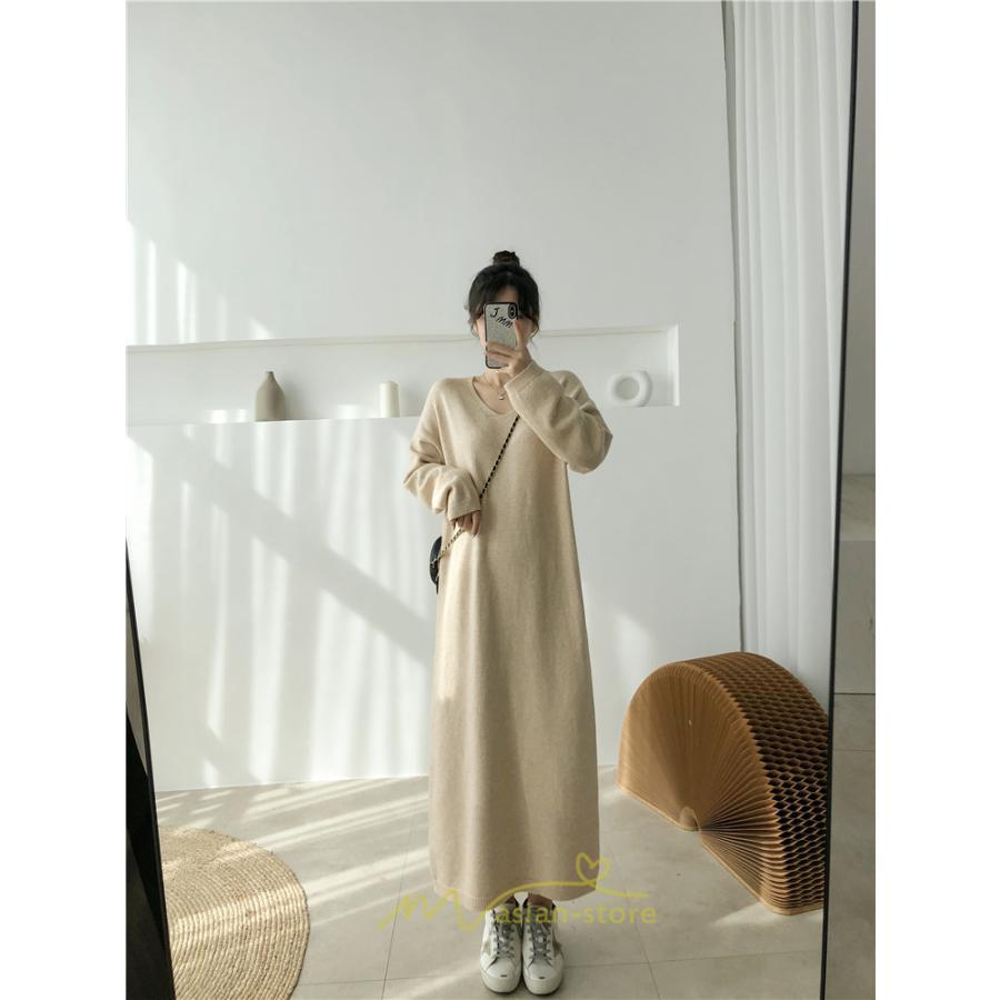 ニットワンピース | レディース 冬 きれいめ ニットフレア ロング おしゃれ 秋冬 長袖 送料無料 可愛い 萌え袖 上品 秋冬コーデ 20代30代40代50代 がーりー