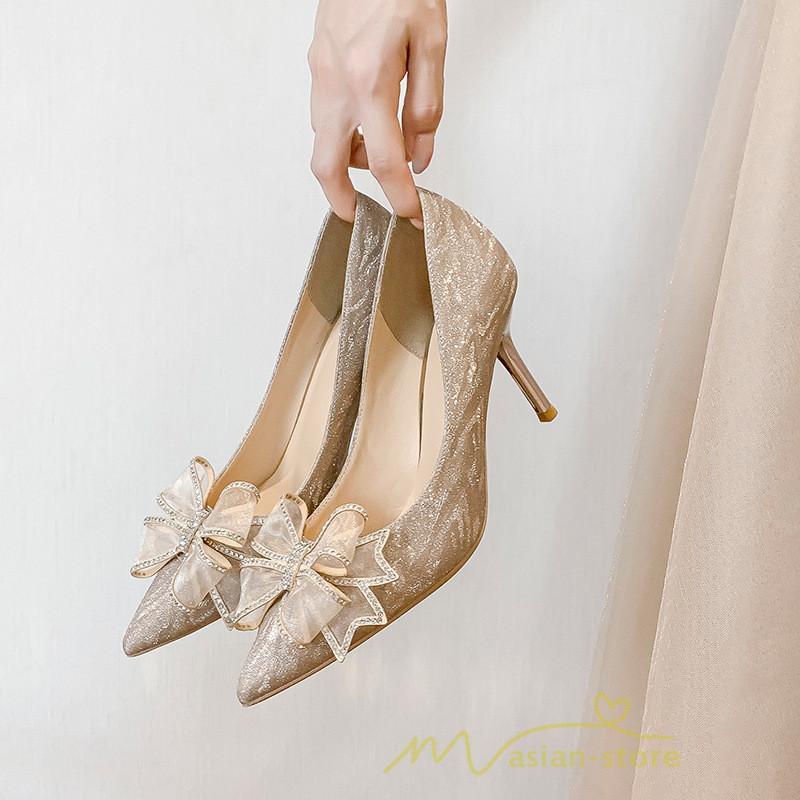 パンプス | 走れる ヒール 6cm 8cm レディース 結婚式 通勤 二次会 小さいサイズ 大きいサイズ 26.5cm キラキラ 20.5cm ハイヒール ポインテッドトゥ