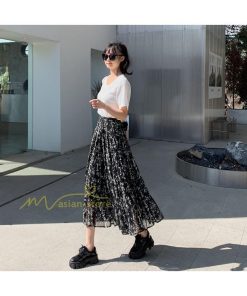 スカート | ロング 秋 花柄 柔らか ボトムス レディース ロングマキシ丈 シンプル 無地 カジュアル 着痩せ コーデ 春 30代 50代 秋20代 シフォン 40代 夏