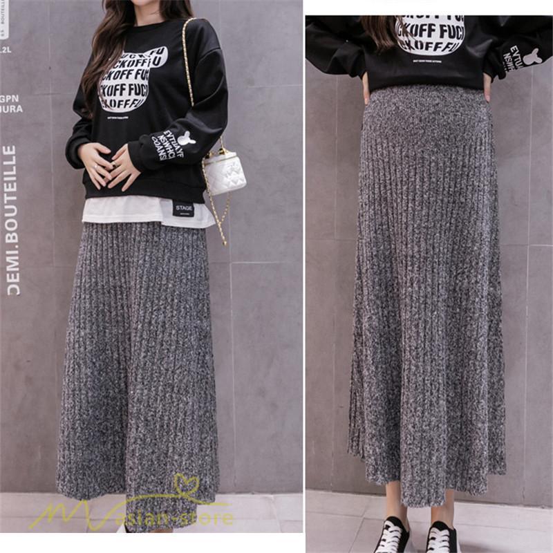 スカート | マタニティ秋 冬 ニット コーデ ロング丈 Aラインマタニティウェア 産前 産後 ゆったり ウエスト調整 きれいめ ハイウエスト 上品