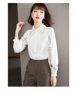 シャツ・ブラウス | ブラウス レディース シャツ トップス 白 長袖シャツ オフィス カジュアル おしゃれ シフォン 通勤 通学 オシャレ 上品 秋服 ナチュラル 可愛い キレイめ