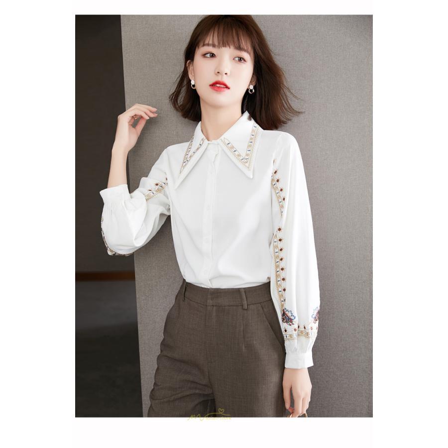 シャツ・ブラウス | ブラウス レディース シャツ トップス 白 長袖シャツ オフィス カジュアル おしゃれ シフォン 通勤 通学 オシャレ 上品 秋服 ナチュラル 可愛い キレイめ