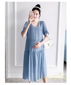 ワンピース | マタニティ ママ服 シフォン マキシレディース 産前 産後 マタニティ服 薄手 無地 マタニティウェア キレイめ お出かけ