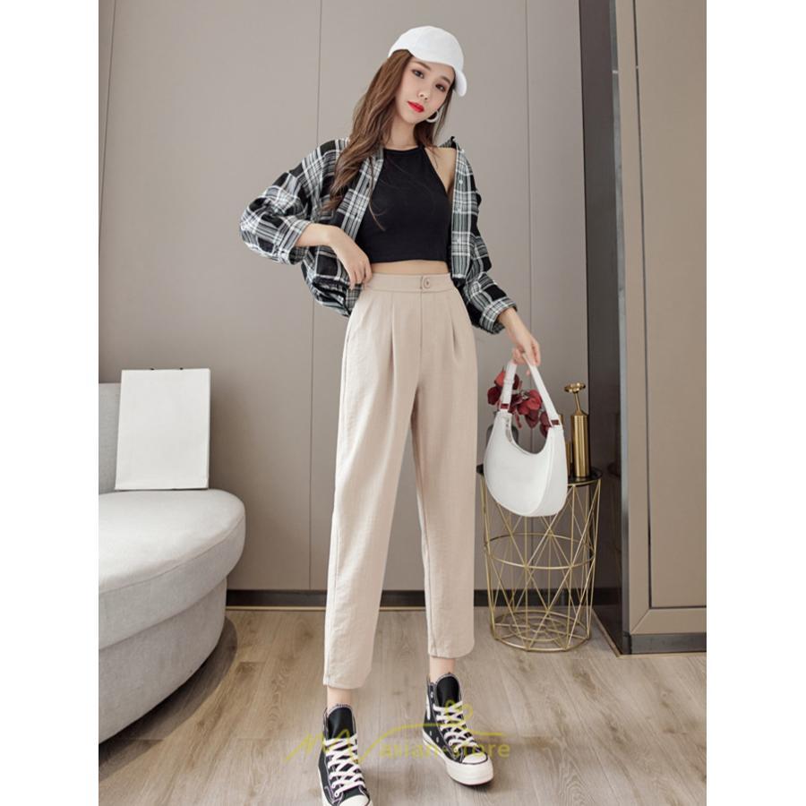 チノ・テーパード・ジョガー・スキニーパン | テーパードパンツ レディース ボトムス パンツ 麻綿風 チノパン 涼しい 接触冷感 ウエストゴム 夏パンツ 九分丈 春夏秋 可愛い 20代30代 無地 スリム 40代 大人