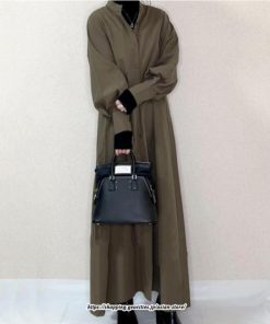 シャツワンピース | ロングパフスリーブ 長袖 フレア Aラインワンピース レディース 秋物 ワンピース 無地 羽織り ロングシャツ 無地 ゆったり