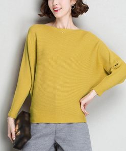 ニット・セーター | ニットトップス ボートネック長袖