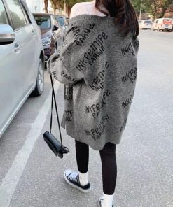 ニット・セーター | 英字ロゴニットカーディガンレディース