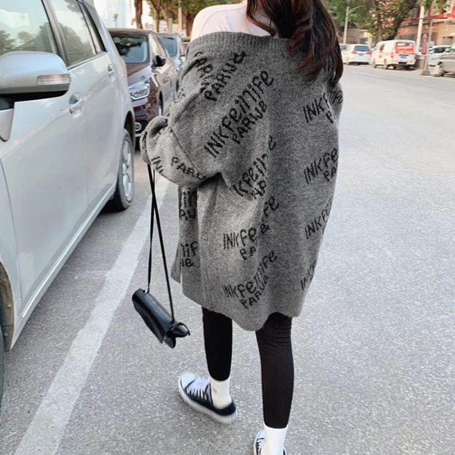 ニット・セーター | 英字ロゴニットカーディガンレディース