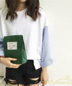 tシャツ・カットソー | Tシャツ レディース カットソー 長袖 シャツ 切り替え 可愛い スリット 体型カバー 夏服 春物 秋物 20代30代40代 トップス 黒 白 シンプル 学生 大人 女の子