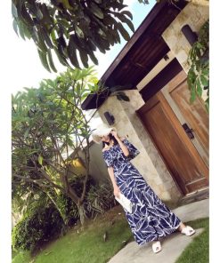 在庫ある | 短納期シフォンロングワンピース フレアビーチワンピ スリットセクシーワンピース ボヘミアワンピ ボートネック 半袖 海 エレガント 着痩せ Aライン フェミニン