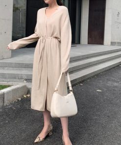 ワンピース | キーネック 大人 おしゃれ ロングワンピ 秋冬 シンプル 上品 ニットレディース セーター暖かい