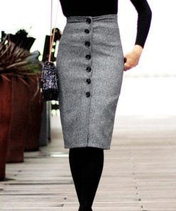 タイトスカート | ツイード スカート レディース 秋冬 ハイウエスト ひざ丈 ミモレ丈