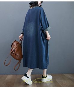デニムワンピース | ワンピース 長袖 シャツワンピース デニムシャツ 無地 Aラインワンピ スリム 可愛い スリット ロングワンピ ワンピ ポケット 20代30代40代