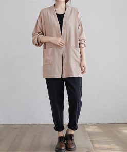 カーディガン | 羽織り レディース 秋服 ライトアウター Vネック 麻綿 無地 20代 30代 春 夏 秋 長袖 カジュアル 40代 50代 秋コーデ 秋かわいい