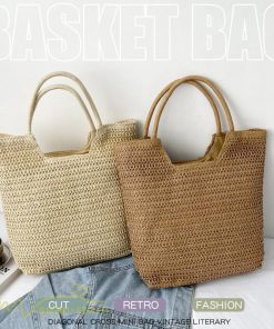 女性用バッグ | カゴバッグ ハンドバッグ ストローバッグ トートバッグ 夏バッグ 手持ち 大きめ 高級感 可愛い おしゃれ かごバッグ 夏 軽量 大容量 手提げ