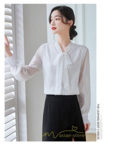 シャツ・ブラウス | シャツ ブラウス 秋冬 レディース スカーフタイ きれいめ フォーマル 春 長袖 無地 シンプル カジュアル 上品 通勤 お出かけ エレガント フェミニン オフィス