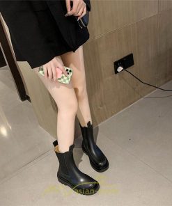 ミドルブーツ | ブーツ レディース グランドトゥ サイドゴア 裏起毛 痛くない 履きやすい 柔らかい 滑らない 通勤 通学 オフィス 美脚 2022新作 OL アウトドア